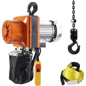 VEVOR 1100 lbs Electric Chain Hoist 15 FT Lifting Height, 120V Electric Hoist, Single Phase Overhead Crane with G100 Chain, 10 ft Wired Remote Control for Garage, Shop, Hotel, Home(2200 lbs 10 ft Lifting Height)