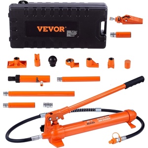 VEVOR 12 Ton Porta Power Kit, Hydraulic Ram with Pump with 4.6 ft/1.4 m Oil Hose, Portable Hydraulic Jack with Storage Case for Automotive, Garage, Farm, Mechanic (26455 LBS)(12 Ton)