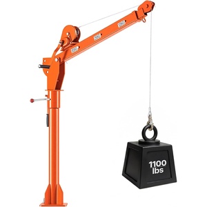 VEVOR 2200 lbs Electric Pickup Truck Crane with Electric Winch 6000 lbs 12V, Folding Truck-Mounted Bed Crane, Steel Pickup Truck Jib Crane Hoist 360° Swivel for Lifting Goods in Construction, Factory(1100lbs with Manual Winch 1200lbs)