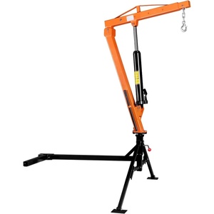 VEVOR 2200 lbs Electric Pickup Truck Crane with Electric Winch 6000 lbs 12V, Folding Truck-Mounted Bed Crane, Steel Pickup Truck Jib Crane Hoist 360° Swivel for Lifting Goods in Construction, Factory(1500lbs with 12T Hydraulic)
