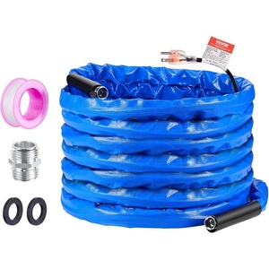 VEVOR 30ft Heated Water Hose for RV, Heated Drinking Water Hose with Corrugated Cover Antifreeze to -45°F, Automatic Self-regulating, 5/8″ I.D. with 3/4″ GHT Adapter, Lead and BPA Free(50FT)
