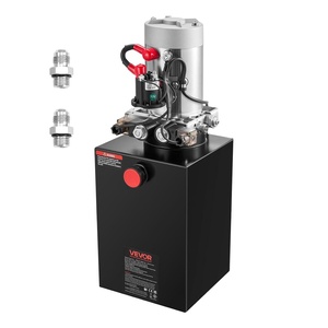 VEVOR 4 Quart Hydraulic Power Unit, Double Acting Dump Trailer Pump, 3200 PSI Max Relief Pressure & 0.91 GPM Flow Rate, DC 12V Hydraulic Pump with Metal Reservoir for Dump Trailer Car Lifting, Black(12 Quart)
