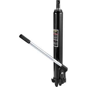 VEVOR 4 Ton Hydraulic Long Ram Jack, Cherry Picker Ram with Single Piston Pump, Manual Engine Hoist Cylinder with Handle and Flat Base, for Garage & Engine Lifting, Red(Black)