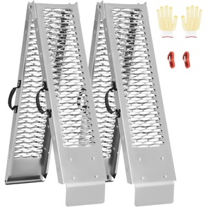 VEVOR 7.5ft Aluminum Ramps, 1500 lbs Folding Loading Ramps (2 pcs Set) for Pickup Trucks Bed, Trailers Ramp with Load Straps for Dirt Bike, UTV, ATV, Trucks, Lawn Mowers, Cargo Trailer, 89″ L x 12″ W(1000lbs)