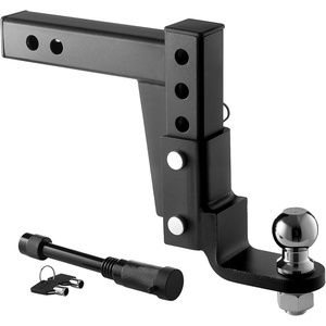 VEVOR Adjustable Trailer Hitch, Fit 2.5 Inch Receiver, Trailer Hitch Mount with 2 Inch & 2-5/16 Inch Balls, 21000 lbs GTW, 9 Inch Drop, Towing Ball Mounts for RVs, Off-Road Vehicles and Trucks, Black(14.6 x 9.4 x 2.4 in)