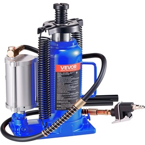 VEVOR Air Hydraulic Bottle Jack, 20 Ton (44092 lbs) Capacity, 10.2-19.5 Inch Lifting Range, Pneumatic/Manual Heavy Duty Welded Bottle Jack with Pump for Car, SUV, Pickup, Truck, RV, Auto Repair(blue)