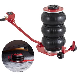 VEVOR Air Jack, 3 Ton/6600 lbs Triple Bag Air Jack, Airbag Jack with Six Steel Pipes, Lift up to 17.7 inch/450 mm, 3-5 s Fast Lifting Pneumatic Jack, with Long Handles for Cars, Repair, (Red)(3T long Handle)