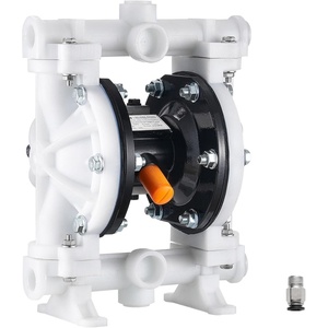 VEVOR Air Operated Double Diaphragm Pump, 4.4 GPM, 1-1/2 inch Inlet & Outlet Pneumatic Waste Oil Transfer Pump, Max 100 PSI, Polypropylene Body, Air-Operated for Diesel, Grease, Kerosene, Gasoline(1-1/2 inch 4.4GPM Polypropylene)