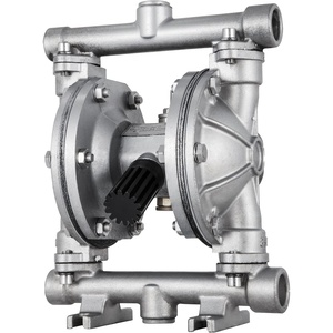 VEVOR Air-Operated Double Diaphragm Pump, 1/2 in Inlet & Outlet, Stainless Steel Body, 8.8 GPM & Max 120PSI, PTFE Diaphragm Pneumatic Transfer Pump for Petroleum, Diesel, Oil & Low Viscosity Fluids