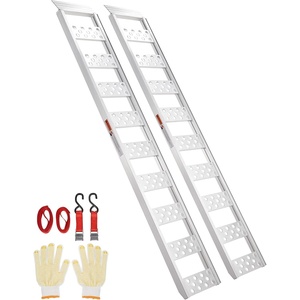 VEVOR Aluminum Ramps, 1500 lbs, Folding Loading Ramp with Load Straps, Tri-Fold Ramp for Motorcycles,UTVs, ATVs, Trucks, Lawnmowers, Snow Blowers, 77″ L x 54″ W, Sliver(1250lbs)