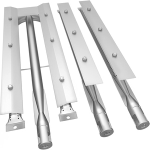 VEVOR BBQ Burners Replacement, Stainless Steel Burner Grill Part Kit, 3 Packs BBQ Burners Replacement, Grill Burner Replacement w/Air Flap Barbecue Replacement Parts w/Evenly Burning for Gas Grills(Modern)