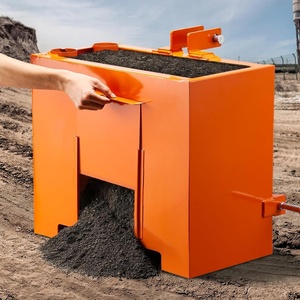 VEVOR Ballast Box, 3-Point Category 1 Tractor Ballast of 800lbs Capacity, for 2 Inch Hitch Receiver, Heavy-Duty Steel 4.3 ft³ Large Volume Loader Attachment with Sliding Door, Red(Orange)