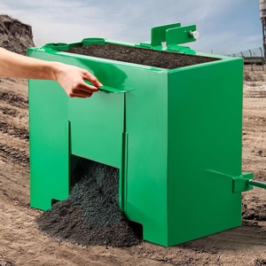 VEVOR Ballast Box, 3-Point Category 1 Tractor Ballast of 800lbs Capacity, for 2 Inch Hitch Receiver, Heavy-Duty Steel 4.3 ft³ Large Volume Loader Attachment with Sliding Door, Red(Green)
