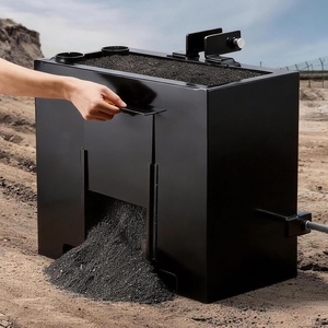 VEVOR Ballast Box, 3-Point Category 1 Tractor Ballast of 800lbs Capacity, for 2 Inch Hitch Receiver, Heavy-Duty Steel 4.3 ft³ Large Volume Loader Attachment with Sliding Door, Red(Black)