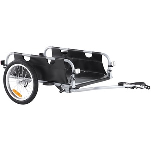 VEVOR Bike Cargo Trailer, 88/100/160 lbs Load Capacity, Heavy-Duty Bicycle Wagon Cart, Foldable Compact Storage with Universal Hitch(100lb Aluminum)