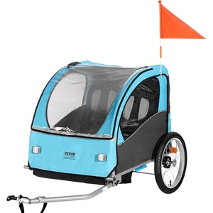 VEVOR Bike Trailer for Toddlers Kids, Single & Double Seat Options, 2-in-1 Canopy Carrier with Strong Frame Converts to Stroller, Tow Behind Foldable Child Bicycle Trailer with Universal Coupler(110lb W/20in Wheel)