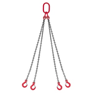 VEVOR Chain Sling, 1/4 in x 5 ft Lifting Chains with 4 Leg Grab Hooks, Heavy Duty G80 Alloy Steel Lifting Sling, 6600LBS Capacity, Adjustable Engine Chain Hoist Lifts for Cargo Security Towing(1/4 Inch x 5 FT Adjustable)