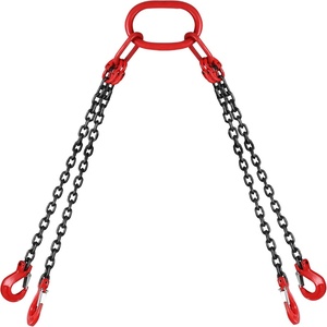 VEVOR Chain Sling, 1/4 in x 5 ft Lifting Chains with 4 Leg Grab Hooks, Heavy Duty G80 Alloy Steel Lifting Sling, 6600LBS Capacity, Adjustable Engine Chain Hoist Lifts for Cargo Security Towing(5/16 Inch x 5 FT)