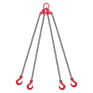 VEVOR Chain Sling, 3/8 in x 10 ft Lifting Chains with 4 Leg Grab Hooks, Heavy Duty G80 Alloy Steel Lifting Sling, 22900LBS Capacity, Adjustable Engine Chain Hoist Lifts for Cargo Security Towing(3/8 Inch x 10 FT Adjustable)
