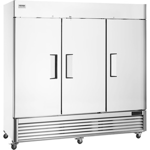 VEVOR Commercial Freezer 60.42 Cu.ft, Reach In 82.5″ W Upright Freezer 3 Doors, Auto-Defrost Stainless Steel Reach-in Freezer with 12 Adjustable Shelves, -13 to 5℉ Temp Control, LED Lighting, 4 Wheels(Freezer)