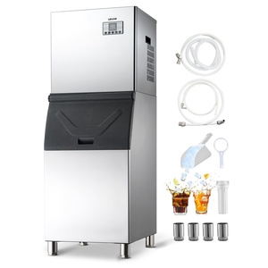 VEVOR Commercial Ice Maker Machine, 1000LBS/24H Ice-Making Machine with 500LBS Stainless Steel Storage Bin, Auto Self-Cleaning Ice Maker with Touchscreen for Bar Cafe Restaurant Business Commercial(550)