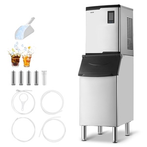 VEVOR Commercial Ice Maker Machine, 1000LBS/24H Ice-Making Machine with 500LBS Stainless Steel Storage Bin, Auto Self-Cleaning Ice Maker with Touchscreen for Bar Cafe Restaurant Business Commercial(800)