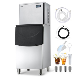 VEVOR Commercial Ice Maker Machine, 1000LBS/24H Ice-Making Machine with 500LBS Stainless Steel Storage Bin, Auto Self-Cleaning Ice Maker with Touchscreen for Bar Cafe Restaurant Business Commercial(450)
