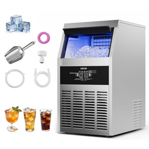 VEVOR Commercial Ice Maker Machine, 120 lbs/24h with 16-30 lbs Storage Capacity, Built-in/Freestanding/Under Counter, Stainless Steel Ice Maker with LED Display & Self-Cleaning, Home Bar Restaurant(160lbs/24H)