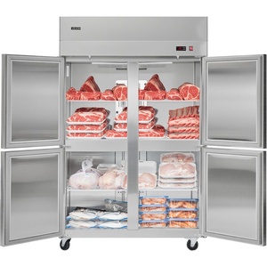 VEVOR Commercial Reach-In Freezer 48″ W, 33 Cu.Ft Stainless Steel Upright Freezer with Double Glass Doors, Auto-Defrost, 6 Adjustable Shelves, -11 to 14℉ Temp Control, UL Certified(48″W 33 Cu.ft 4 Doors-Freezer)