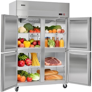 VEVOR Commercial Reach-In Freezer 48″ W, 33 Cu.Ft Stainless Steel Upright Freezer with Double Glass Doors, Auto-Defrost, 6 Adjustable Shelves, -11 to 14℉ Temp Control, UL Certified(48″W 32 Cu.ft 4 Doors-Refrigerator)