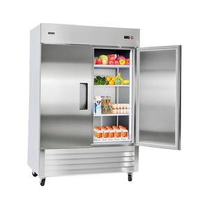VEVOR Commercial Reach-In Refrigerator 54″ W, 44 Cu.Ft Stainless Steel Upright Refrigerator with Double Glass Doors, Auto-Defrost, 8 Adjustable Shelves, 32 to 50℉ Temp Control, ETL Certified(54″W 2 Doors-Refrigerator)