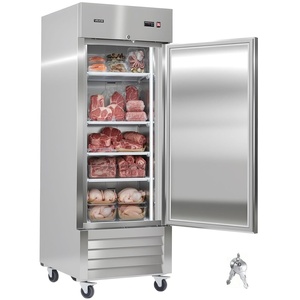 VEVOR Commercial Reach-In Refrigerator 54″ W, 44 Cu.Ft Stainless Steel Upright Refrigerator with Double Glass Doors, Auto-Defrost, 8 Adjustable Shelves, 32 to 50℉ Temp Control, ETL Certified(29″W 22 Cu.ft Single Door-Freezer)
