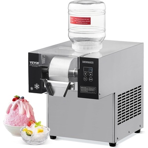 VEVOR Commercial Snowflake Ice Machine, 375LBS/24H Snowflake Ice Maker, Stainless Steel Ice Shaver Machine, Electric Snow Cone Maker, Air Cooling System for Rapid Heat Dissipation, for Bakery, Cafe(Air Cooling)