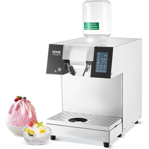 VEVOR Commercial Snowflake Ice Machine, 375LBS/24H Snowflake Ice Maker, Stainless Steel Ice Shaver Machine, Electric Snow Cone Maker, Air Cooling System for Rapid Heat Dissipation, for Bakery, Cafe(Liquid Cooling)