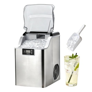 VEVOR Countertop Ice Maker, 44 lbs per Day, Self-Cleaning Portable Machine with Scoop, Nugget Ice Machine with Chewable ICES for Home, Kitchen, Office, Bar & Party, 4 lbs Ice-Storage, Sliver(Sliver)