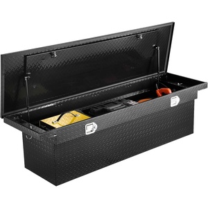 VEVOR Crossover Truck Tool Box, 71x27x18 In, Heavy Duty Aluminum Toolbox with Diamond Texture, Pick Up Truck Bed RV Trailer Toolbox, Waterproof Storage Organizer with Lock, Keys, Side Handles, Black(71*27*18)