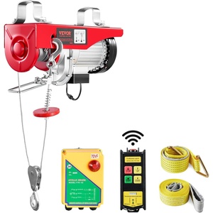 VEVOR Electric Hoist with Wireless Remote Control, 110v 440lbs Electric Hoist with Remote Control, 40ft/20ft Lifting Height Motor, for Garage Warehouse Factory(880LBS)