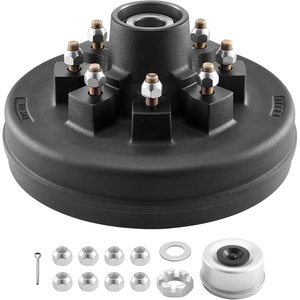 VEVOR Electric Trailer Brake Assembly, 12″ x 2″, 2 Pairs Self-Adjusting Electric Brakes Kit for 7000 lbs Axle, 5-Hole Mounting, Backing Plates for Braking System Part Replacement (2 Right + 2 Left) | Electric Brakes Kit for 7000 lbs Axle, 5-Hole Mounting, Backing Plates for Braking System Part Replacement (2 Right + 2 Left)(1 Brake Drums)
