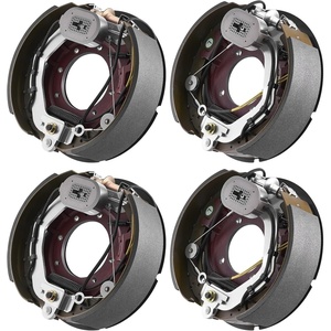 VEVOR Electric Trailer Brake Kit, 12.25 x 3.375 Inch, 1 Pair Self-Adjusting Electric Brakes Kit for 8000 lbs Trailer Axle, Backing Plates for Braking System Part Replacement, Fit for Trailers, RVs(12.25 x 3.375 Inch  10000lbs  4 Brakes)