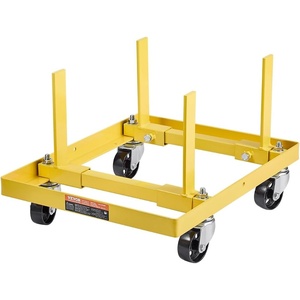 VEVOR Engine Stand, 750 LBS Load Capacity Engine Motor Stand, Heavy-Duty Steel Motor Holder with 4 Swivel Casters and 4 Hook Positions, Suitable for BB-Chevy and GEN-1 SB-Chevy Engines(Yellow)