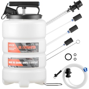 VEVOR Fluid Extractor, 9.5 L Capacity, Manual Vacuum Oil Extractor Pump with 59 in Long Horse & Three 47 in Extension Tubes, Oil Change Pump with HDPE Tank for Cars, Lawn Mowers, Boats, Motorcycles