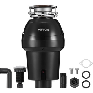 VEVOR Food Waste Garbage Disposal, 3/4HP 1500RPM AC Motor, Continuous Feed Kitchen Sink Garbage Disposer, 3-Bolt Mount Food Waste Grinding System with Splash Guard & Power Cord for Kitchens(1.25HP 3360RPM)