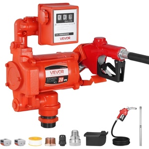 VEVOR Fuel Transfer Pump 110V, 15 GPM 57 L/min, AC Electric Oil Transfer Pump, 8 ft/2.4 m Max Suction Lift, 37 ft/11.28 m Max Lift, Overheat Protection, for Gasoline Diesel Kerosene Biodiesel Ethanol(110V 20GPM with Meter)