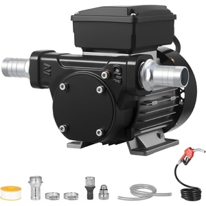 VEVOR Fuel Transfer Pump 110V, 16 GPM 60 L/min, AC Electric Oil Transfer Pump for Diesel Kerosene Biodiesel, with Auto Fuel Nozzle & 2 Hoses, 45 ft/13.7 m Max Lift, for Vehicles, Construction Sites
