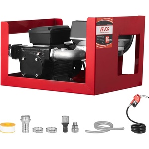 VEVOR Fuel Transfer Pump 110V, 16 GPM 60 L/min, AC Electric Oil Transfer Pump for Diesel Kerosene Biodiesel, with Meter, Auto Fuel Nozzle & 2 Hoses, 45 ft/13.7 m Lift, for Vehicles, Construction Sites