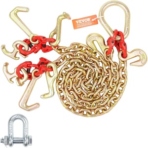 VEVOR G80 V Bridle Chain, 5/16″ x 2′ Towing Chain Bridle with 15″ J Hooks and Grab Hooks, Heavy Duty Transport Tow Chain Bridle with 10800 lbs Safe Working Load for Flatbed Truck Wrecker Recovery(5/16Inch x 3FT)