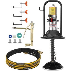 VEVOR Grease Pump, Air Grease Pump with 13 ft High Pressure Hose and Grease Gun, Pneumatic Grease Pump, Portable Lubrication Grease Pump with 360° Swivel Grease Gun Head(Pump with Barrel Cap)