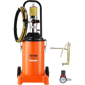 VEVOR Grease Pump, Air Grease Pump with 13 ft High Pressure Hose and Grease Gun, Pneumatic Grease Pump, Portable Lubrication Grease Pump with 360° Swivel Grease Gun Head(3 Gallon)