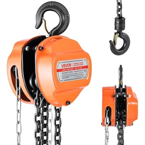 VEVOR Hand Chain Hoist, 1 Ton 2200 lbs Capacity, Manual Chain Block with Upgrade G70 Galvanized Chain, 10 ft Lifting Height, Heavy Duty Pulley Hoist for Garage Warehouse Automotive Machinery, Red(Orange)