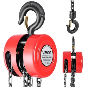 VEVOR Hand Chain Hoist, 1 Ton 2200 lbs Capacity, Manual Chain Block with Upgrade G70 Galvanized Chain, 8 ft Lifting Height, Heavy Duty Pulley Hoist for Garage Warehouse Automotive Machinery, Red(Red 1T 8FT)